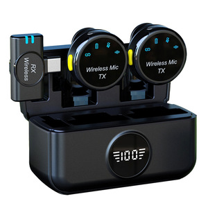 Microphone sans fil à pince pour collier, type bouton magnétique, réduction du bruit, pour caméra vidéo de studio, <span class=keywords><strong>TikTok</strong></span>, radio - Product Image 1