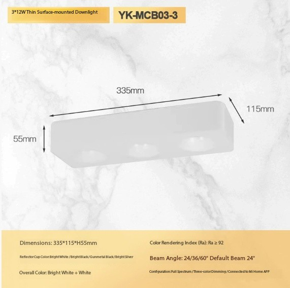 Three head 36W (all white version)