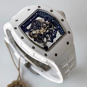 Montre Umi RM-055 de qualité supérieure, cadran squelette, bracelet en caoutchouc blanc, mouvement RMUL2, boîtier en céramique - Product Image 1