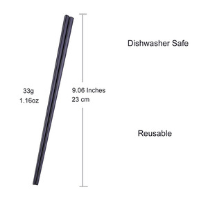 食品级不锈钢304中国5pcs筷子韩国闪亮扁平银金实心筷子套装 - Product Image 2