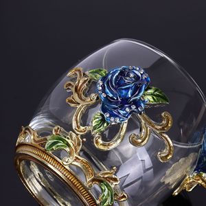 Rose Enamel Glass <b>Cup</b> <b>Set</b> European Style With Handle High Temperature Resistant Tea <b>Cup</b> Creative Gift Flower Design - Product Image 4