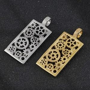 Colgante de Acero Inoxidable al por Mayor, Nuevo Estilo, Colgante Cyberpunk con Diseño de Engranaje Cuadrado Hueco, Joyería para Hombre - Product Image 4