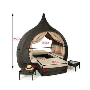 YASN Day Bed Sunbed Birdcage Sofa Lounger Bed <strong>Outdoor</strong> <strong>Daybed</strong> Round Rattan <strong>Outdoor</strong> <strong>Daybed</strong> <strong>With</strong> <strong>Canopy</strong> - Product Image 5