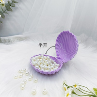 Nouvelle boîte de rangement pour cosmétiques et bijoux en plastique pour enfants, forme de coquille créative, boîtes de bureau pour boucles d'oreilles, bagues, bonbons, collations