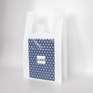 Camiseta de plástico de estrelado de milho, agradecimento você transportar compras 100% saco biodegradável