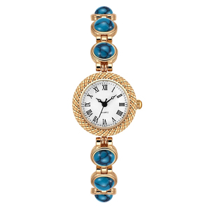 レディース高級ヴィンテージ防水合金腕時計、ガラス文字盤、ラウンドケース、クォーツムーブメント、針表示 - Product Image 2