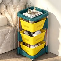 Étagère de rangement carrée à quatre niveaux en plastique PP amovible pour légumes et fruits, avec système d'insertion par boulons
