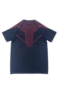 T-shirt sportif à manches courtes pour homme avec motif color block, séchage rapide, coupe ajustée, col rond, en polyester tricoté - Product Image 3