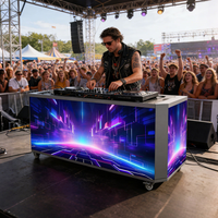 Pantalla LED P3.91 de 6 Paneles para Cabina de DJ, Interactiva, para Discotecas, Escenarios, Exhibiciones, Soporte Móvil Personalizado