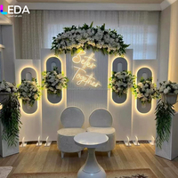 Arche lumineuse LED en acrylique blanc LEDA, enseigne néon personnalisée, support de toile de fond pour mariage, décoration de fête et d'événements