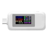 Probador USB con Pantalla a Color Tipo-C KWS-1902C, Corriente de 0-5A, Voltaje de 4-30V, Medidor de Potencia, Detector de Batería Móvil