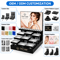 Présentoir de comptoir à maquillage en acrylique personnalisé à plusieurs niveaux pour testeurs de cosmétiques avec logo OEM ODM