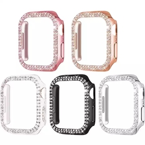 Funda protectora de PC de diamante de doble fila para <span class=keywords><strong>Apple</strong></span> <span class=keywords><strong>Watch</strong></span> 8 Series 7 6 SE 5 4 <span class=keywords><strong>3</strong></span> 41mm 45 40 44 38 <span class=keywords><strong>42</strong></span> Series - Product Image 1