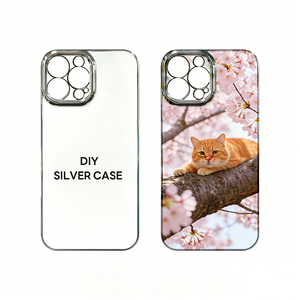 Coque de <span class=keywords><strong>téléphone</strong></span> <span class=keywords><strong>portable</strong></span> 3D minimaliste vierge de style nouveau pour sublimation, étui argenté pour impression UV, design personnalisé - Product Image 1