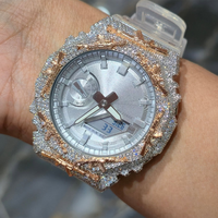 Luxuriöse GA2100 Iced Out Uhrenlünette – Fabrik-Großhandel, vergoldetes Messing, Moissanit, AK 47 Diamant-Buss-Down, Herrenschmuck 2026