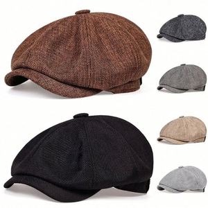 Gorra Newsboy Vintage de 8 Paneles al por Mayor, Transpirable, Unisex, Deportiva, Casual, de Poliéster/Algodón, para Verano, Circunferencia de Cabeza 56-58CM - Product Image 1