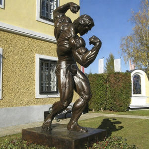 Estatua de Bronce de Hombre Desnudo Musculoso, Decoración de Jardín, Estilo Gimnasio, Réplica de <span class=keywords><strong>Arnold</strong></span> Schwarzenegger, Tamaño Real - Product Image 1