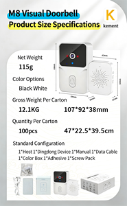 NOUVEAU <span class=keywords><strong>Sonnette</strong></span> Intelligente Wi-Fi pour Appartement, Système <span class=keywords><strong>de</strong></span> Sécurité Domestique Sans Fil, Caméra Vidéo avec <span class=keywords><strong>Carillon</strong></span> - Product Image 6