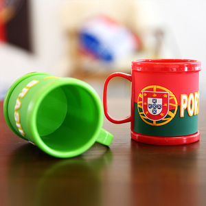 Mug en plastique avec drapeau de l'équipe nationale en relief 3D, souvenir pour les fans de football, Espagne, France, Brésil, Argentine, Angleterre, <span class=keywords><strong>Portugal</strong></span>, Allemagne - Product Image 4