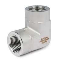 Conexión de Codo de Acero Inoxidable Forjado con Rosca Hembra NPT BSPT BSPP, Accesorio de Tubería de Baja Presión de 90 Grados