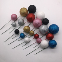 Décorations de gâteau, ornements colorés en acier inoxydable, boules de paillettes, décorations de gâteau d'anniversaire, 1 paquet de 20 pièces