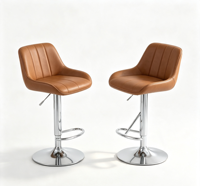 Chaise de bar moderne en cuir, légère, durable et écologique, avec pieds en fer, pour usage commercial dans les bureaux à domicile et les hôtels