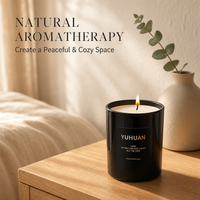 Bougie parfumée artisanale de qualité supérieure en cire de soja dans un bocal en verre transparent moderne, aromathérapie romantique pour la Saint-Valentin, Noël, Diwali