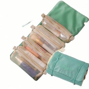 Sacs de maquillage cosmétiques en polyester personnalisés, multifonctionnels, 4-en-1, avec logo imprimé, rangement amovible, grande capacité, avec fermeture éclair - Product Image 6