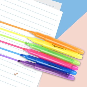 मल्टीकोर राउंड हाइलाइटर मार्कर पेन सिंगल हेड हाइलाइट मार्कर पेन स्कूल के लिए - Product Image 2