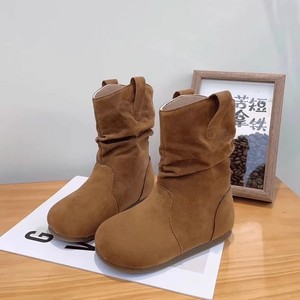 <b>Girls</b> <b>Boots</b> Children's Retro Lazy Style Stacked <b>Boots</b> Suede Western Round Toe Size 23-36 <b>Cowboy</b> <b>Boot</b> - Product Image 4