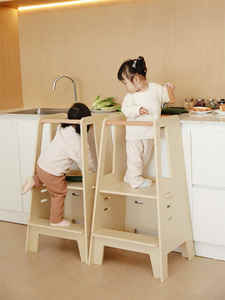 LM KIDS Montessori Muebles Cocina Taburete de madera para niños <span class=keywords><strong>Comprar</strong></span> Torre de aprendizaje con <span class=keywords><strong>pizarra</strong></span> y taburete Torre para niños pequeños - Product Image 4
