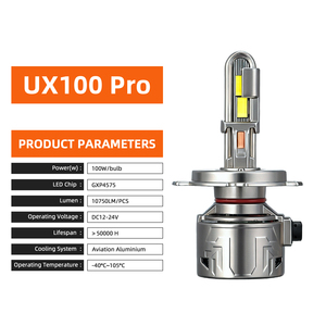 Phares LED universels RCJ 100W UX100 Pro, sans ventilateur, avec bande de cuivre tressée pour le refroidissement, pour GXP4575 H1/H3/H4/H7/H11, 10750 <span class=keywords><strong>lumens</strong></span> - Product Image 6