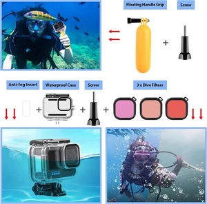 Étui en silicone étanche populaire, support de vélo à ventouse, kit d'accessoires de voyage, <span class=keywords><strong>sac</strong></span> pour GoPro Hero 13 12 11 10 9, noir - Product Image 4