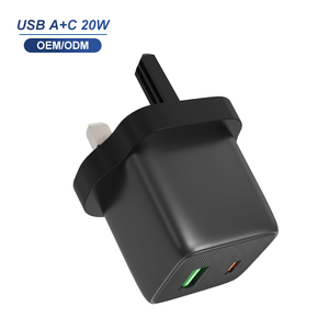 Cargador de Pared Mini Boxy Design UK, Adaptador de Doble Puerto <span class=keywords><strong>USB</strong></span> A de 18 W y <span class=keywords><strong>USB</strong></span> <span class=keywords><strong>C</strong></span> de 20 W, Cargador de Teléfono de Carga Rápida - Product Image 1
