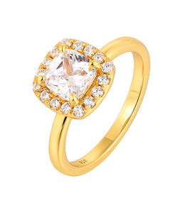 Anillo fino QX Vermeil 925 Anillo de plata esterlina Compromiso Joyería fina de lujo Anillos DE BODA chapados en oro de <span class=keywords><strong>18K</strong></span> para mujer - Product Image 3