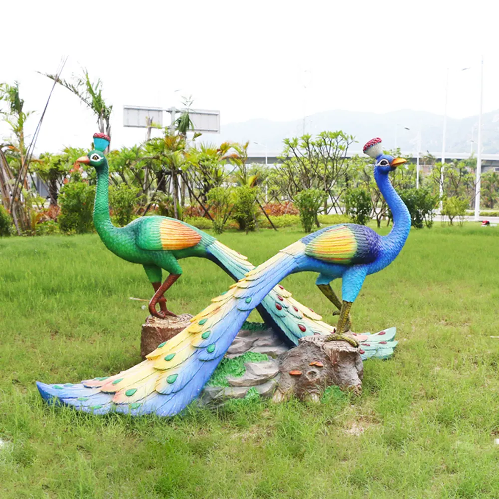 중국 공장 제조 수지 공예 유리 섬유 동물 공작 조각 야외 장식