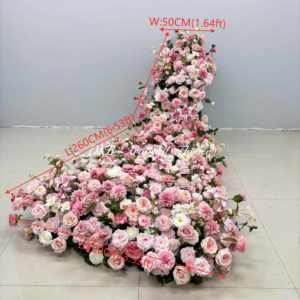 Op Maat Gemaakte Stof Kunstbloemen Voor Bruiloft Thanksgiving Valentijnsdag Decoratie Strip Slinger Flower Runner Voor Muur - Product Image 2