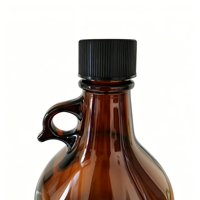 Bouteille en verre brun vide de 2500 ml avec bouchon à vis, personnalisable avec logo, pour la fabrication artisanale de vin de fruits et la fermentation à domicile - Vente en gros usine