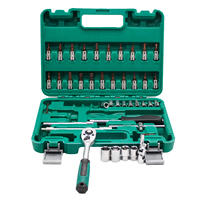 Ensemble d'outils de réparation automobile 46 pièces 1/4 DR, kit de mécanique automobile, jeu de clés à douille 46 pièces