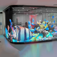 Film LED transparent flexible auto-adhésif, affichage personnalisé, taille HD 3D, mur vidéo pour vitrine de magasin, centre commercial