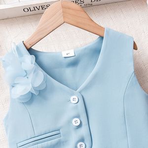 Nuevo Conjunto de Verano para Niñas en Varios Colores, Chaleco sin Mangas + Pantalones para Niñas Pequeñas y Medianas - Product Image 4