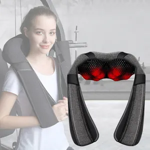 Electric Shiatsu Back Neck And Shoulder Massager Heating Kneading Thermal Neck And Back Lifting And Tighten Massager