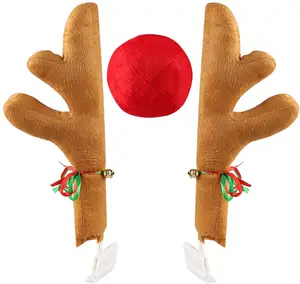 Reindeer Car Kit Christmas Reindeer Antler and Nose Vehicle Costume