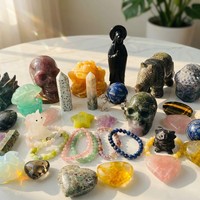 Boîte mystère de bijoux sculptés en matériaux variés, cristaux naturels pour la guérison spirituelle, vente en gros