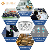 Goldleafgems Özel Tasarım 10K 14K 18K Beyaz Altın DEF Yuvarlak Laboratuvarda Yetiştirilmiş Elmas Erkek Yüzüğü 2CT 3CT 4CT Günlük İş Lüks Mücevheri
