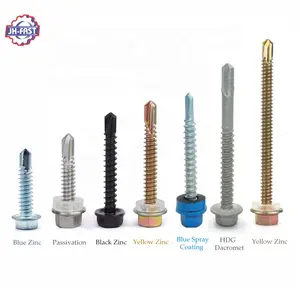 Black Color flat countersunk wafer head self drilling tek screw for metal roofing sheet csk hex head self drilling screw taiwan