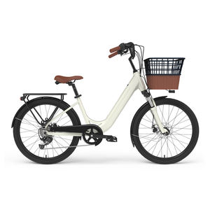 Vélo de ville électrique pour femmes Urban, 24 pouces, vitesse unique, 250W, batterie lithium 36V, capteur, cadre en alliage d'aluminium, roue arrière - Product Image 1