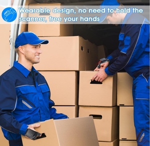 Ngón tay Wearable Đầu đọc mã vạch không dây 1D 2D QR găng tay máy quét mã vạch cho kho - Product Image 6