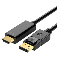 Câble HDTV DP 4K véritable 1,8 m UHD plaqué or avec gaine en PVC tressée anti-interférence pour synchronisation audio-vidéo moniteur projecteur ordinateur