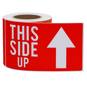 Hybsk 3 بوصة 5 بوصة هذا الجانب ملصقات تحذير للشحن والتعبئة-ملصق x لكل لفة - Product Image 3